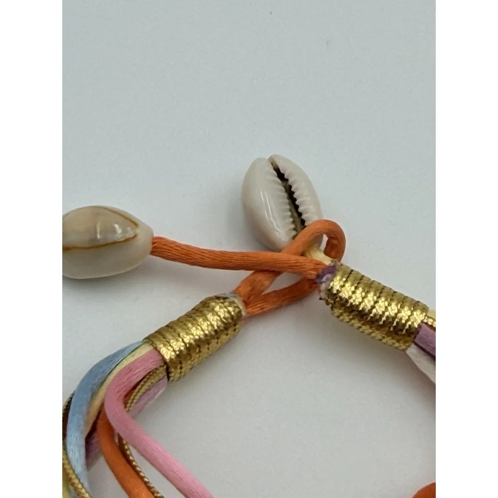 Vintage Mother of Pearl Shell Necklace Multi Strand Pastel Boho Chic Beach Ocean